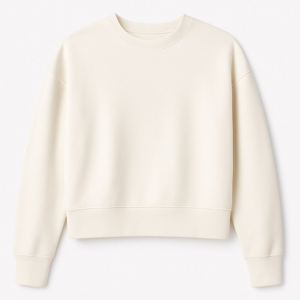 L’AGENCE Luvia Ivory Cropped Sweatshirt Rare Sold-Out Icon New With Tags Medium - Picture 3 of 16